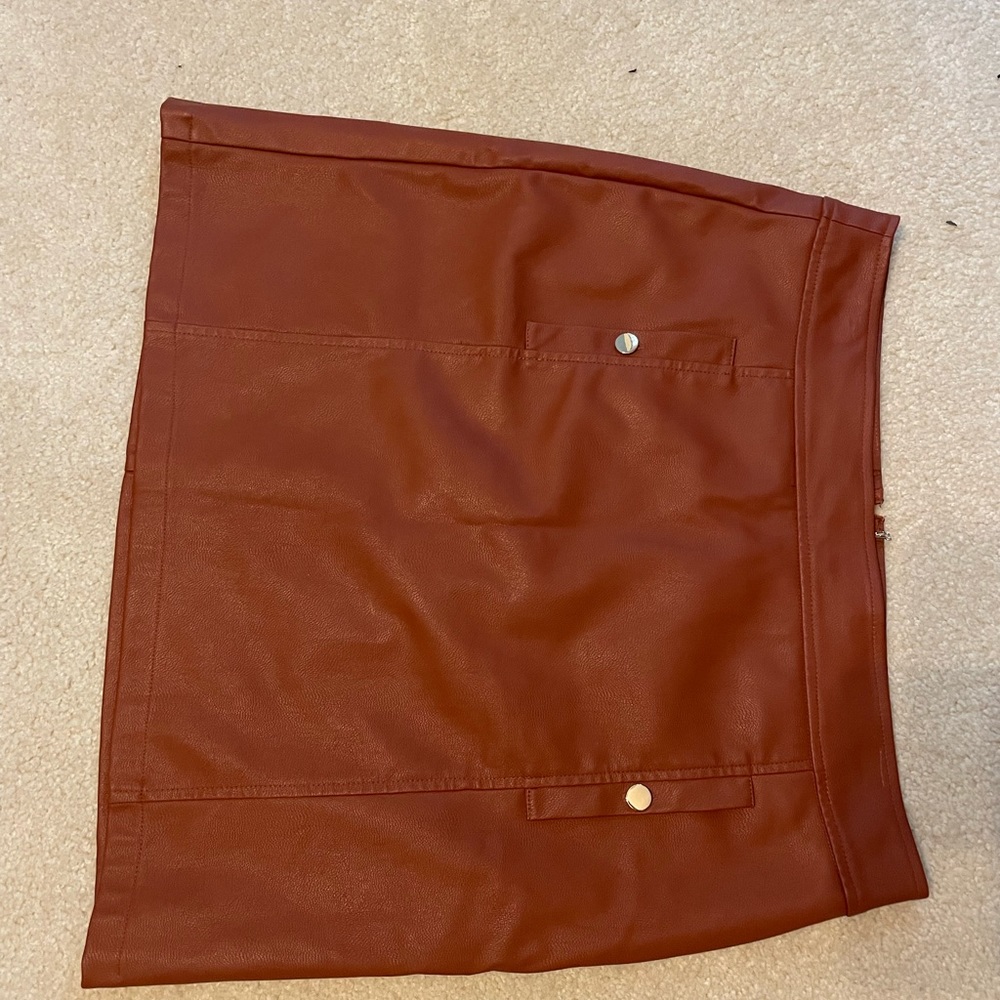 Vegan leather mini skirt